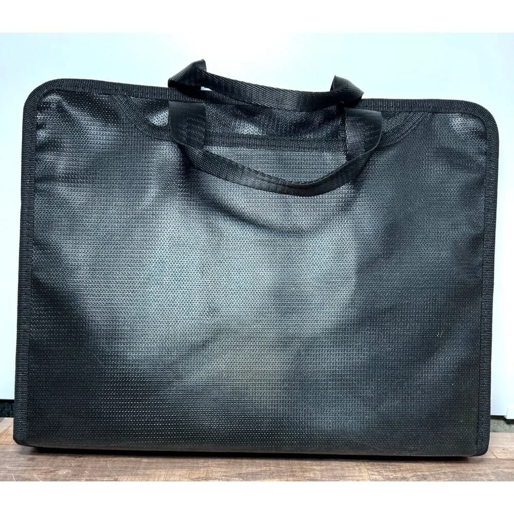 Professional Black Expandable Document Organizer With Zipper Closure